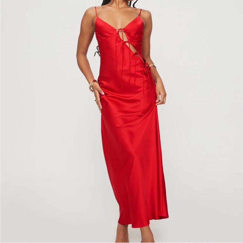 about a girl maxi dress red